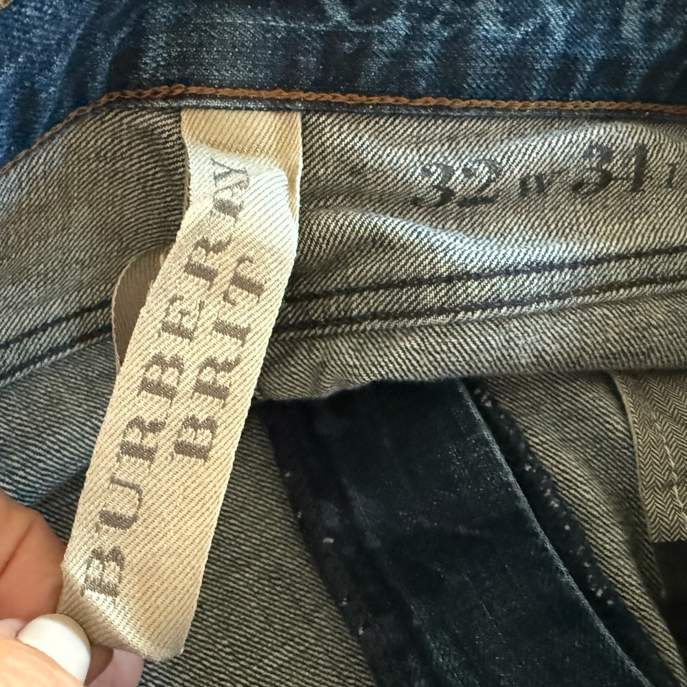 Burberry Brit Men's Dark Blue Relaxed Straight Hunter 5 Pocket Jeans 32W 34L NEW